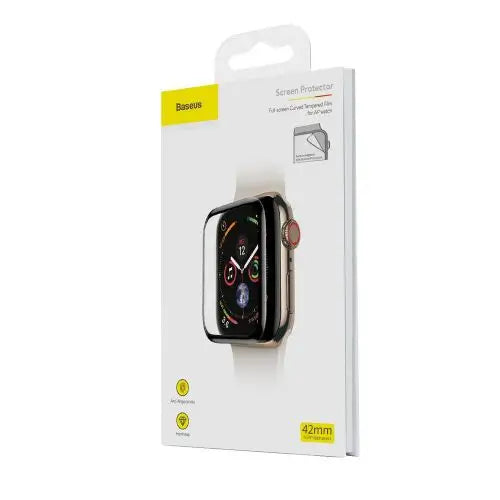 Baseus iWatch 0.2 mm Full-screen curved T-Glass soft screen protector 42mm Black (SGAPWA4-F01)