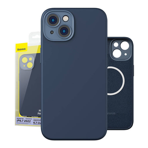 Baseus Liquid Silica Magnetic Case and Tempered Glass set for iPhone 14 Plus (blue) - For smartphones<<<Tempered glass