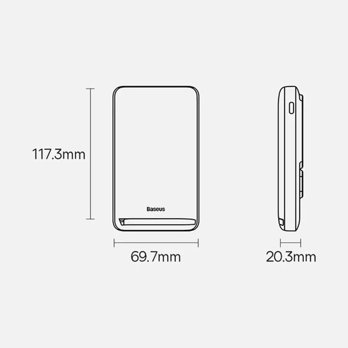 Baseus Magnetic Bracket power bank with wireless charging MagSafe 10000mAh 20W Overseas Edition pink (PPCX000204) + USB