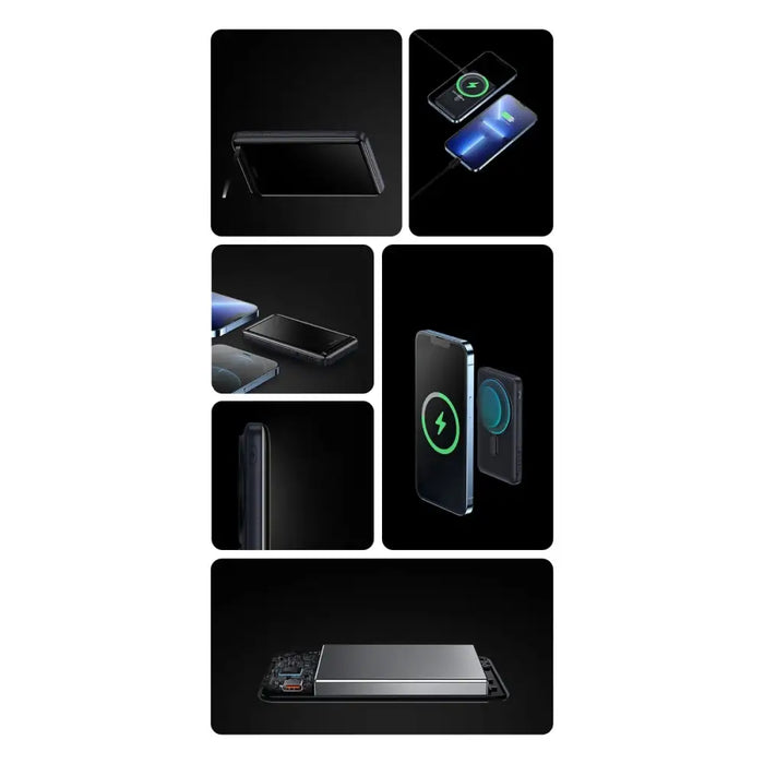 Baseus Magnetic Bracket powerbank with wireless charging MagSafe 10000mAh 20W Overseas Edition white (PPCX000202) + USB