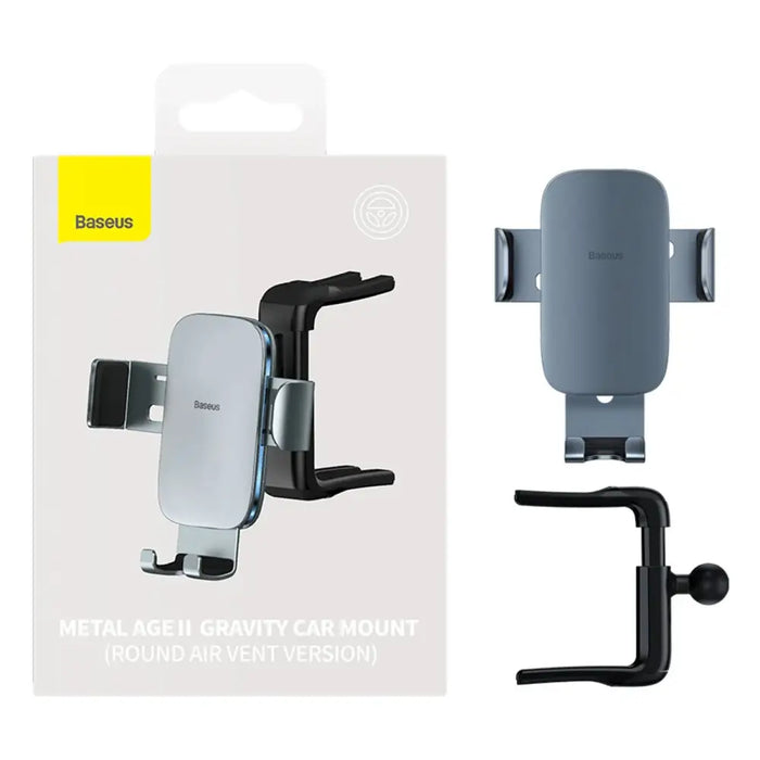 Baseus Metal Age II gravitational car phone holder to round ventilation grid (grey) - Cell phone