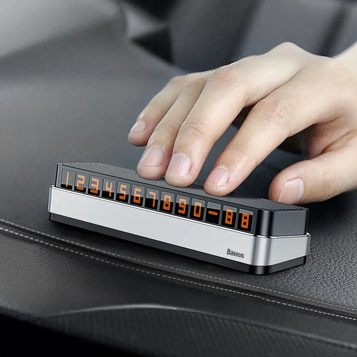 Baseus Moonlight Box Series silver parking number plate with telephone number - Other car accessories<<<HurtelXML