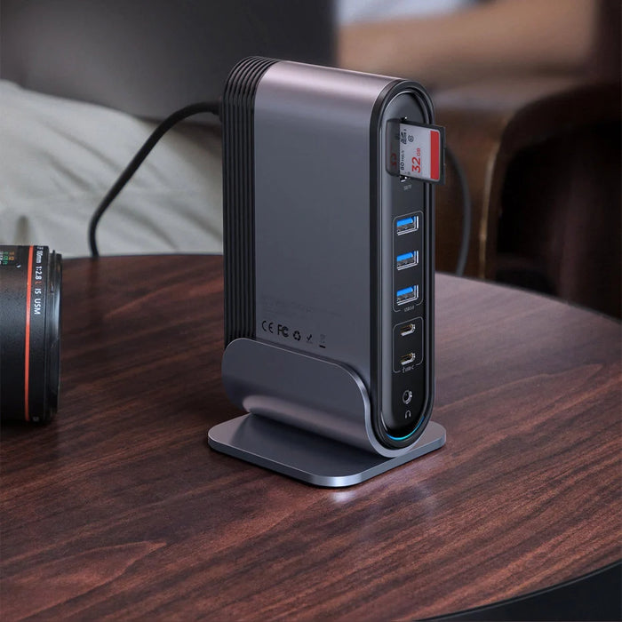 Baseus multifunctional HUB 3x USB 3.2 Gen 1 / 2x USB 2.0 / 2x USB Type C / SD and micro SD card reader / AUX / 3x HDMI