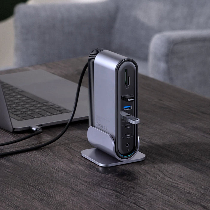 Baseus multifunctional HUB 3x USB 3.2 Gen 1 / 2x USB 2.0 / 2x USB Type C / SD and micro SD card reader / AUX / 3x HDMI