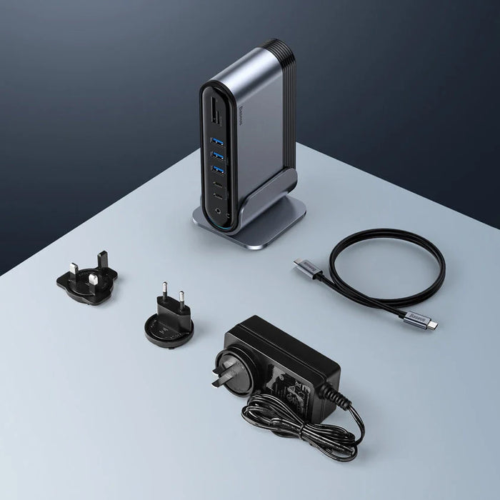 Baseus multifunctional HUB 3x USB 3.2 Gen 1 / 2x USB 2.0 / 2x USB Type C / SD and micro SD card reader / AUX / 3x HDMI