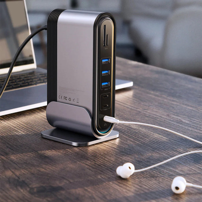 Baseus multifunctional HUB 3x USB 3.2 Gen 1 / 2x USB 2.0 / 2x USB Type C / SD and micro SD card reader / AUX / 3x HDMI