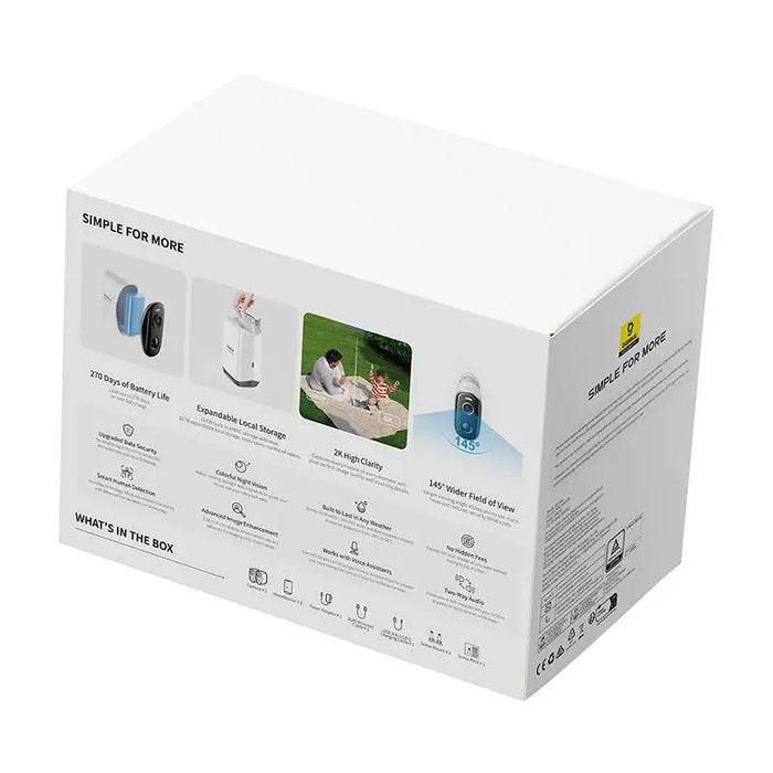 Baseus N1 Plus 2K Outdoor Camera Set (White) - IP cameras<<<Smart Home<<<InnproXML&&&Smart home<<<HurtelXML