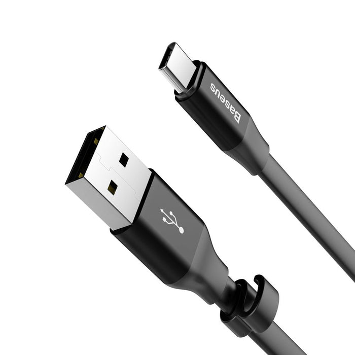 Baseus Nimble flat cable USB / USB-C cable with holder 2A 0.23M black (CATMBJ-01) - Cell phone