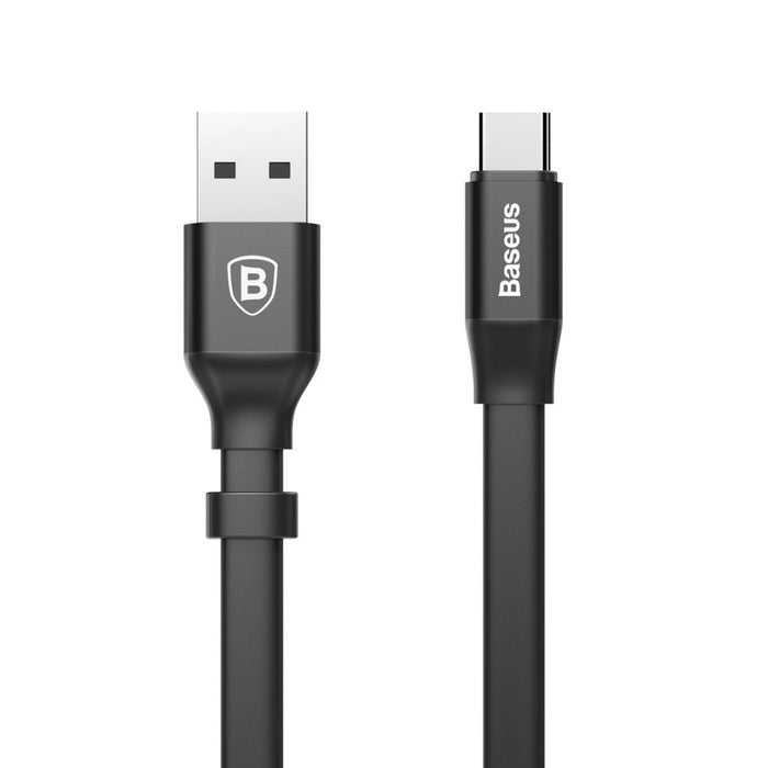 Baseus Nimble flat cable USB / USB-C cable with holder 2A 0.23M black (CATMBJ-01) - Cell phone