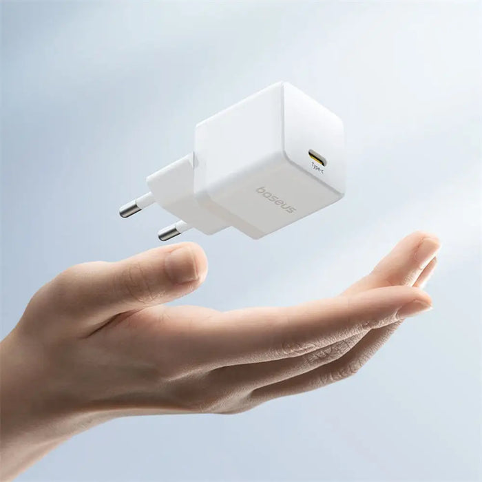 Baseus Palm 1C 20W Wall Charger (with Baseus Mini White USB-C 60W (20V/3A) 1m Cable) - White - Cell phone USB
