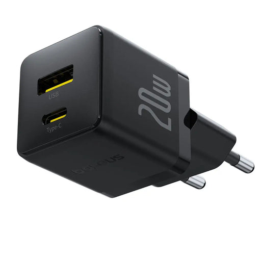 Baseus Palm 20W USB-C USB-A Wall Charger - Black - Cell phone USB charger<<<HurtelXML&&&Travel