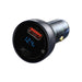 Baseus Particular Digital Display car charger with display USB + USB-C QC3.0 + PD 5A 65W (gray) - Car
