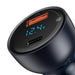 Baseus Particular Digital Display car charger with display USB + USB-C QC3.0 + PD 5A 65W (gray) - Car