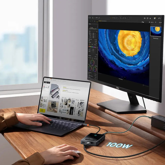 Baseus PioneerJoy 8-in-1 USB-C hub HDMI 4K@60Hz + HDMI 4K@30Hz + DisplayPort 8K@30Hz + VGA + 2 x USB-A 3.0 + 2 x USB-C