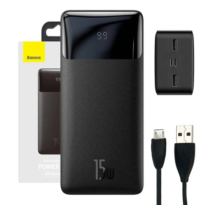 BASEUS POWERBANK BIPOW 30000MAH 15W BLACK OS