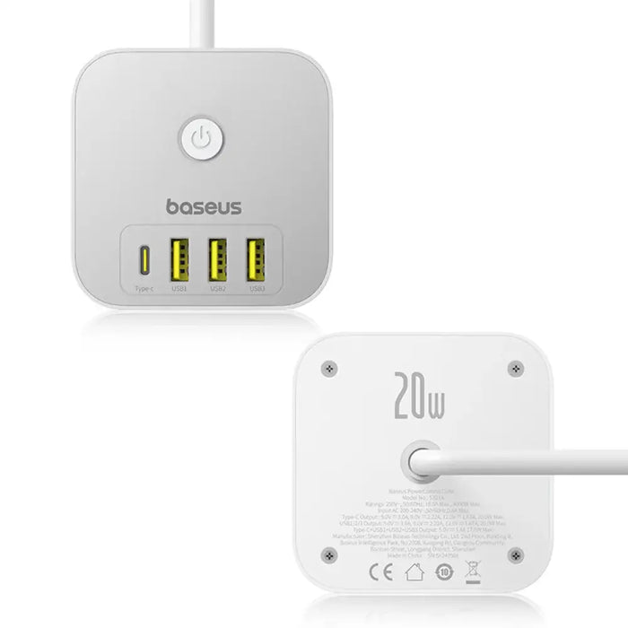 Baseus PowerCombo 7 in 1 Power Strip Cube 3 AC + 3 x USB-A + 1 x USB-C 20W 1.5 m - white - Cables and tapes<<<HurtelXML