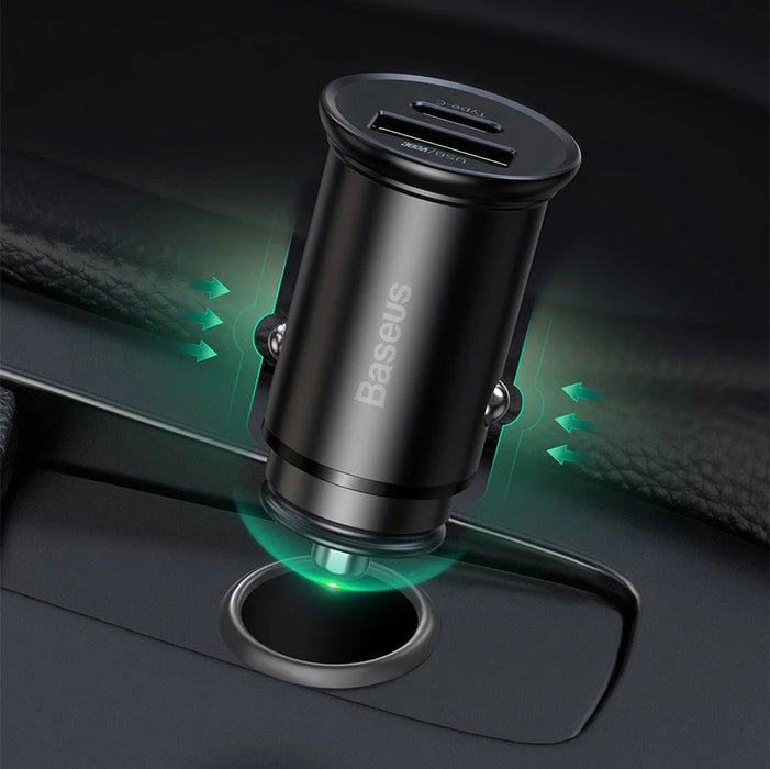 Baseus PPS smart car charger USB / USB Type C 30 W Quick Charge 4.0 QC4+ Power Delivery 3.0 VOOC SCP AFC MTKPE black