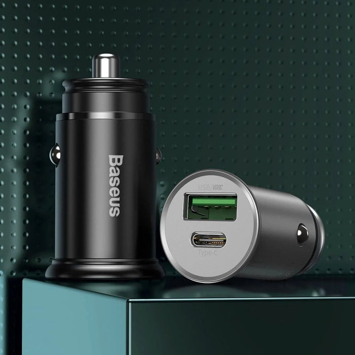 Baseus PPS smart car charger USB / USB Type C 30 W Quick Charge 4.0 QC4+ Power Delivery 3.0 VOOC SCP AFC MTKPE black