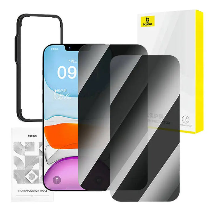 Baseus privacy tempered glass Superior for iP 11Pro/X/XS +2x cleaning kit i EasyStick - For smartphones<<<Tempered