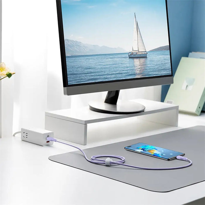 Baseus Pudding 100W USB-A - USB-C Cable 2m - Purple - Cell phone cables<<<HurtelXML