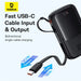 Baseus Qpow Pro+ 10000mAh 22.5W powerbank with built-in USB-C cable and display - black - Powerbanks<<<HurtelXML