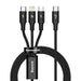 Baseus Rapid Series 3-in-1 cable USB-C For M + L + T 20W 1.5m Black - Combo Cables<<<USB cables<<<GSM