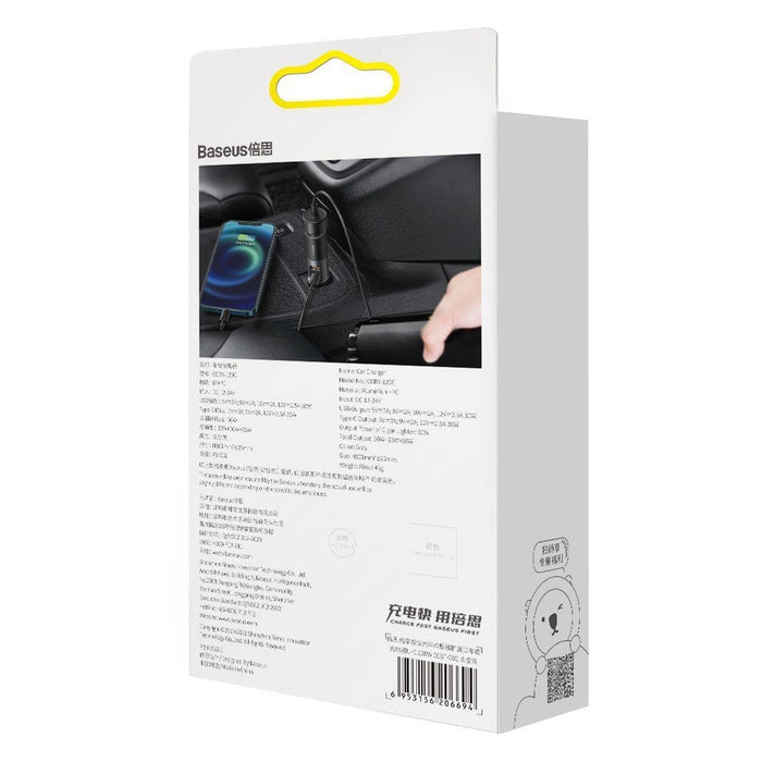 Baseus Share Together USB / USB Type C / cigarette lighter socket car charger 120W Quick Charge Power Delivery gray