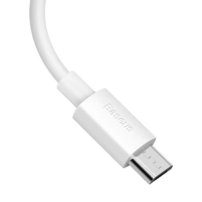 Baseus Simple Wisdom Data Cable Kit USB to Micro 2.1A (2PCS/Set) 1.5m White - USB to Micro USB<<<USB cables<<<GSM