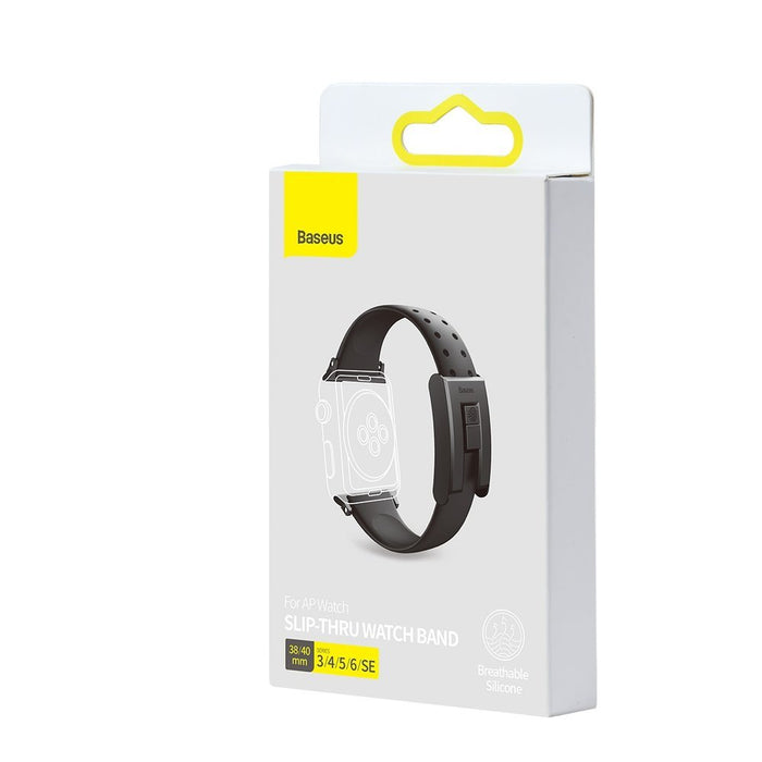 Baseus Slip-Thru strap band bracelet for Apple Watch 3/4/5/6/SE 38mm/40mm black (LBWSE-01) - Cell phone cases