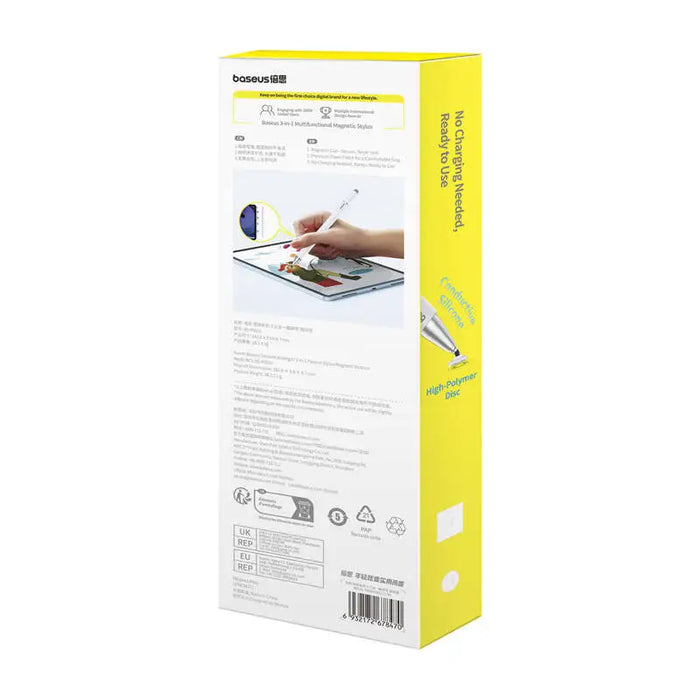 Baseus Smooth Writing III magnetic stylus 3in1 (white) - Tablet styluses<<<GSM Accessories<<<InnproXML&&&Cell phone