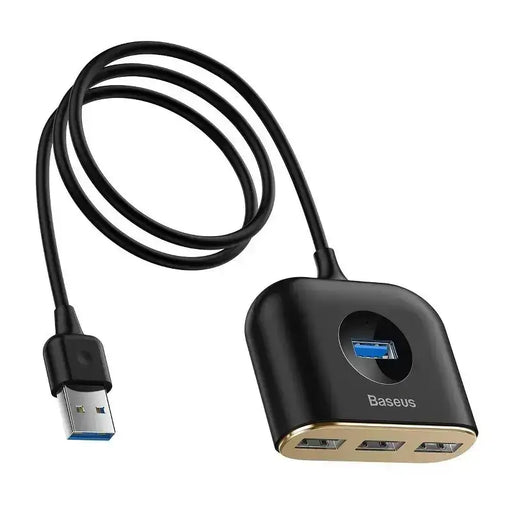 Baseus Square Round USB Adapter HUB USB 3.0 to 1x USB 3.0 + 3x USB 2.0.1m (Black) - Hubs<<<IT