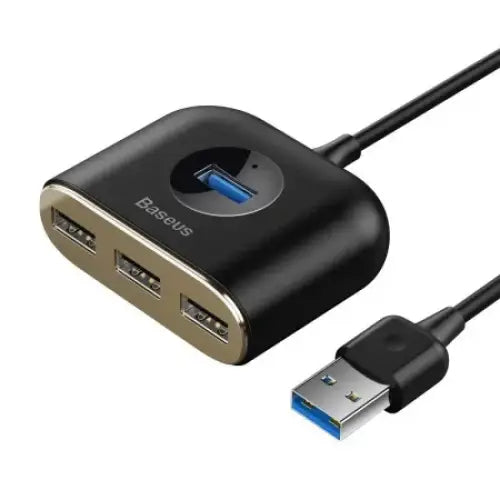 Baseus Square Round USB Adapter HUB USB 3.0 to 1x USB 3.0 + 3x USB 2.0.1m (Black) - Hubs<<<IT