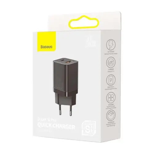 Baseus Super Si Pro Quick Charger USB + USB-C 30W (black) - Travel Charger<<<Accessories<<<Основна<<<DunaXML&&&Cell
