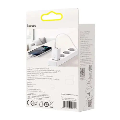 Baseus Super Si Pro Quick Charger USB + USB-C 30W (white) - Travel Charger<<<Accessories<<<Основна<<<DunaXML&&&Cell