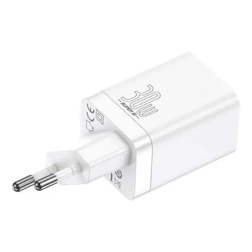 Baseus Super Si Pro Quick Charger USB + USB-C 30W (white) - Travel Charger<<<Accessories<<<Основна<<<DunaXML&&&Cell