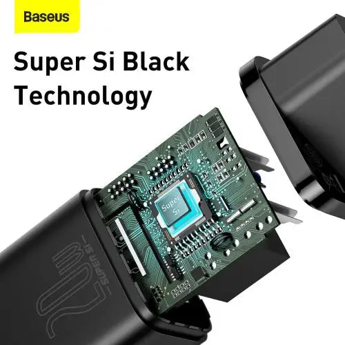 Baseus Super Si Quick Charger 1C 20W with USB-C cable for Lightning 1m (black) - Lightning