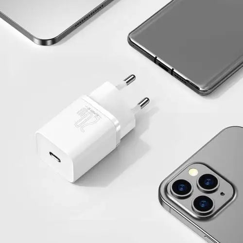 Baseus Super Si Quick Charger 1C 20W with USB-C cable for Lightning 1m (white) - Travel