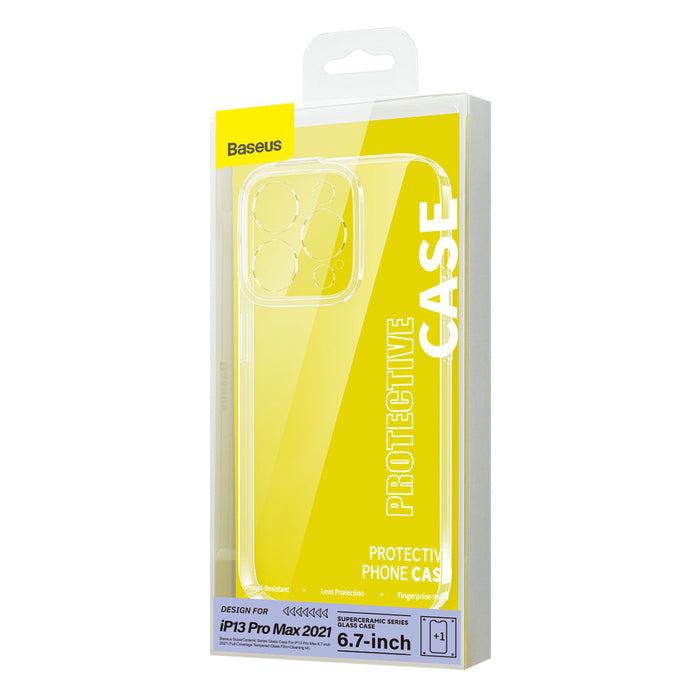 Baseus SuperCeramic Series Glass Case Glass Cover for iPhone 13 Pro Max 6.7’’ 2021 + Cleaning Kit - Cell phone cases