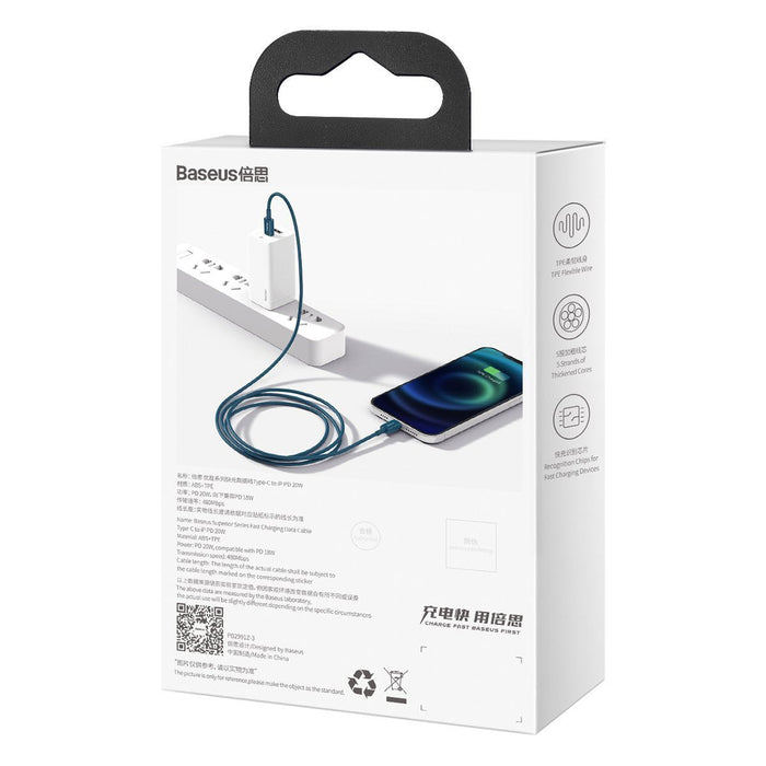 Baseus Superior Series Cable USB-C to iP 20W PD 2m (blue) - USB-C to Lightning<<<USB cables<<<GSM