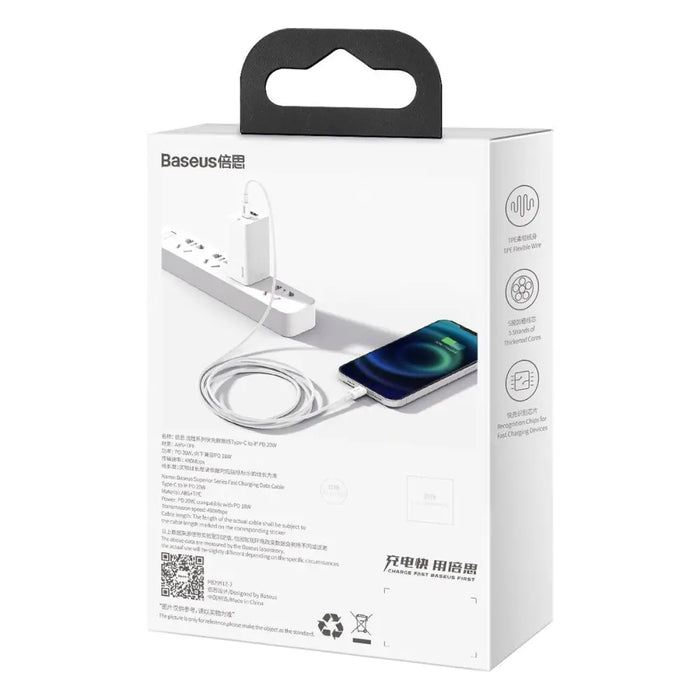 Baseus Superior Series Cable USB-C to Lightning 20W PD 2m (white) - USB-C to Lightning<<<USB cables<<<GSM