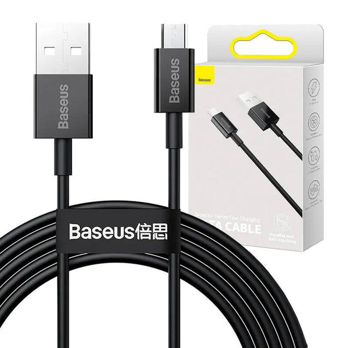 Baseus Superior Series Cable USB to micro USB 2A 2m (black) - USB to Micro USB<<<USB cables<<<GSM