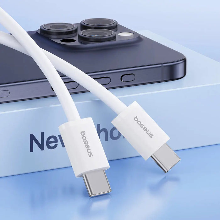 Baseus Superior Series ll USB-C - USB-C 30W 480Mb/s cable 1m - white - Cell phone cables<<<HurtelXML&&&USB