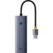 Baseus UltraJoy 4in1 USB-A Hub 3 x USB-A 3.0 + RJ45 - Gray - USB hubs<<<HurtelXML