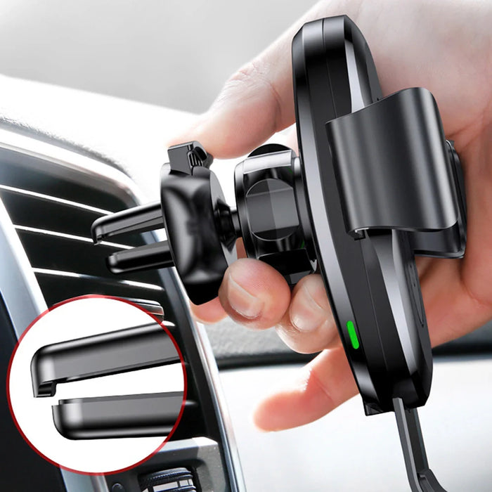 Baseus Wireless Charger Gravity Ventilation Car Holder + Qi Wireless Charger black (WXYL-01) - Cell phone