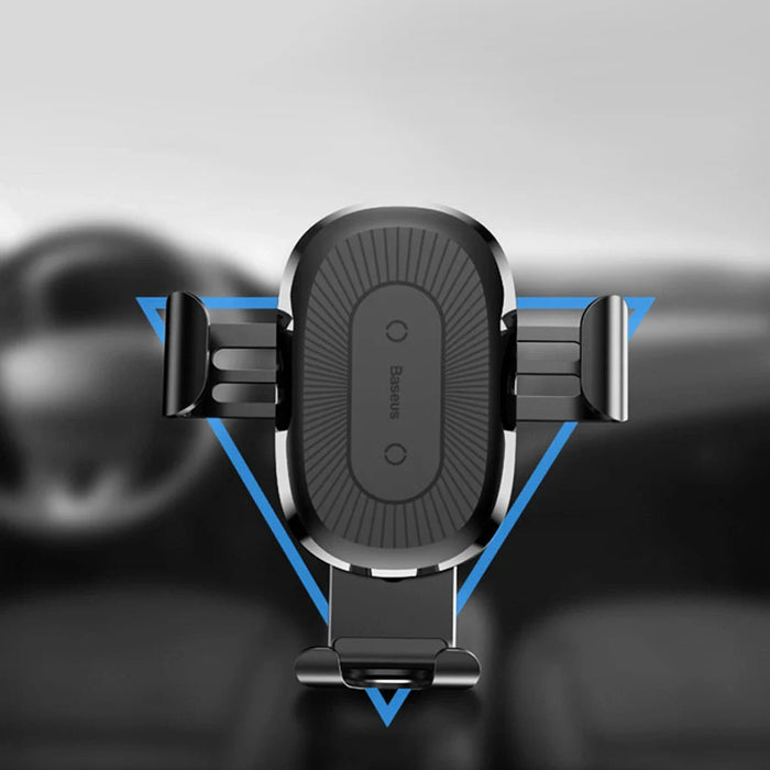 Baseus Wireless Charger Gravity Ventilation Car Holder + Qi Wireless Charger black (WXYL-01) - Cell phone