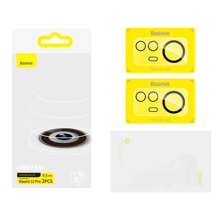 Baseus Xiaomi 12 Pro Camera Film 0.3mm Transparent (2pcs) + Cleaning Kit (SGQK000402) - Cell phone protection