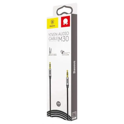 Baseus Yiven Audio Cable mini jack 3,5mm AUX 1m (Black + Silver) - Other<<<Accessories<<<Основна<<<DunaXML&&&Audio