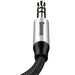 Baseus Yiven M30 stereo audio cable AUX 3.5 mm male mini jack 1.5 m silver-black (CAM30-CS1) - Audio cables<<<HurtelXML