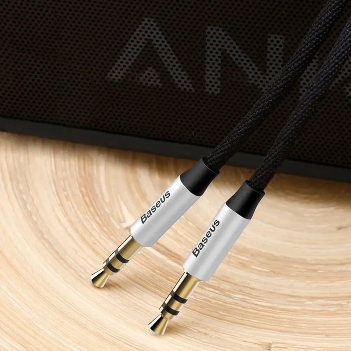 Baseus Yiven M30 stereo audio cable AUX 3.5 mm male mini jack 1.5 m silver-black (CAM30-CS1) - Audio cables<<<HurtelXML