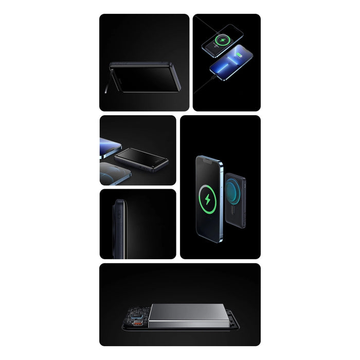 Baseus Magnetic Bracket powerbank with wireless charging MagSafe 10000mAh 20W Overseas Edition white (PPCX000202) + USB Type C cable Baseus Xiaobai Series 60W 0.5m